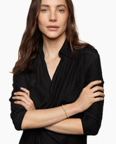 Pyramid Bangle Bracelet in 18K Yellow Gold with Diamonds, 6.5mm